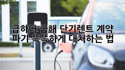 급하다 급해🚨 단기렌트 계약 파기, 똑똑하게 대처하는 법! 🚗💨